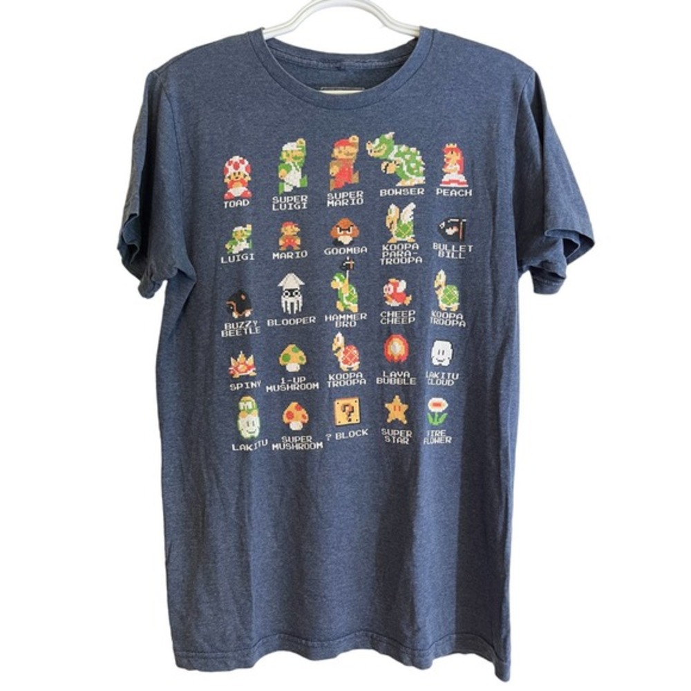 Nintendo Super Mario Bros T-Shirt Short Sleeve‎ Characters Luigi Bowser